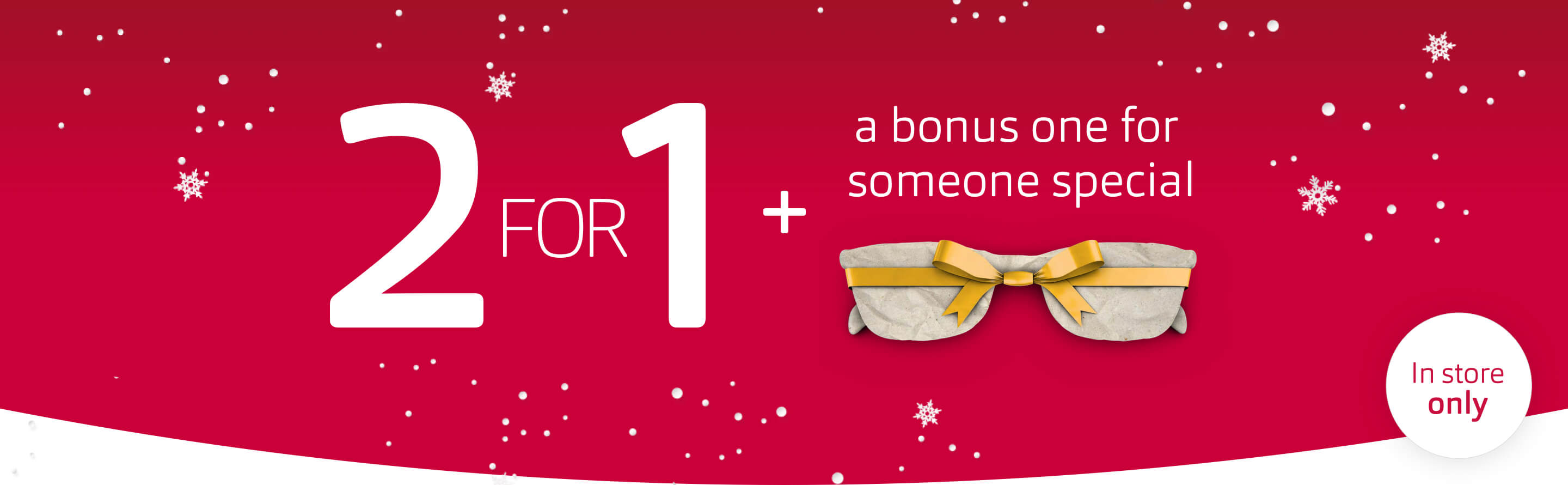 2 for 1 prescription glasses offer plus a bonus gift card Vision Express